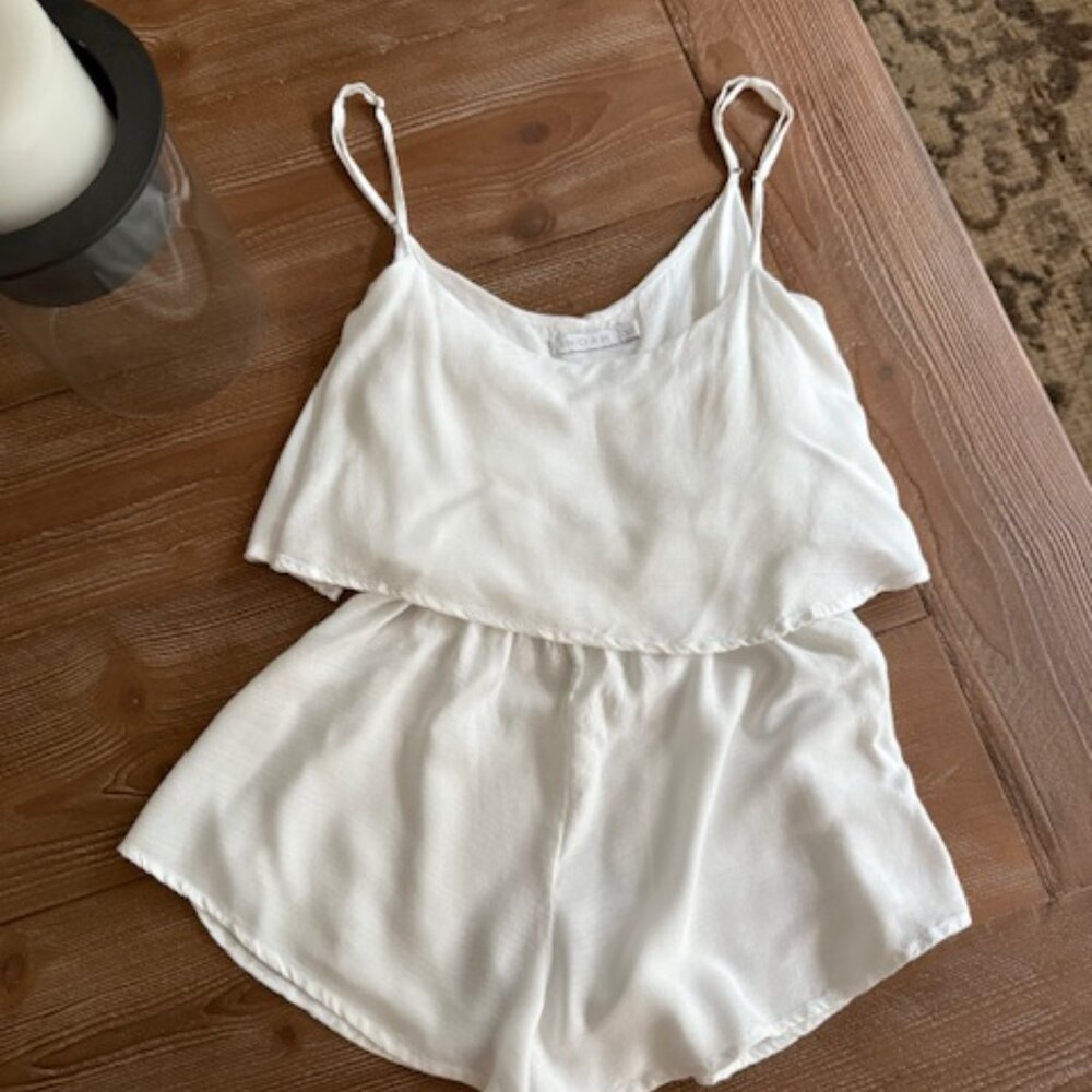 Indah White Shorts Romper